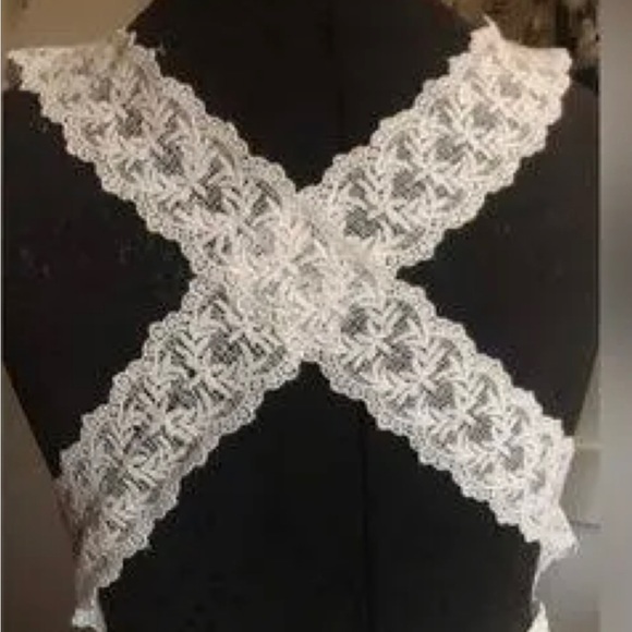 Forever that girl. White criss cross embroidered tank.‎ NWT - Picture 3 of 5